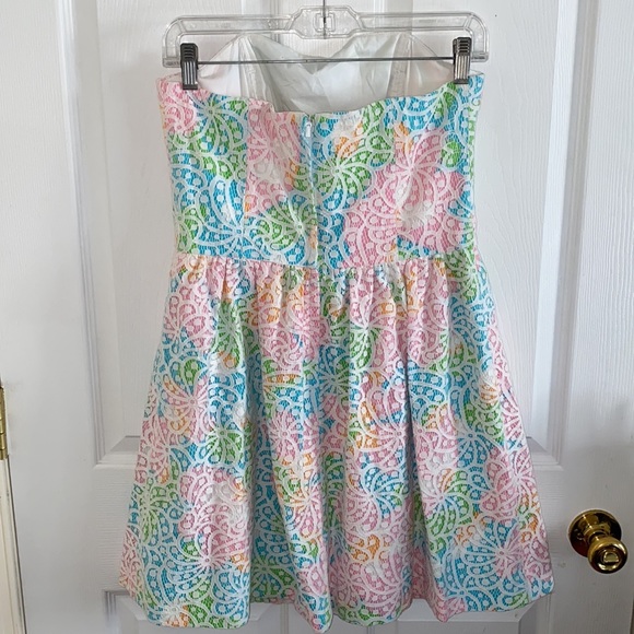 Lilly Pulitzer Strapless Dress in Pink, Blue, Green, and Yellow - Picture 7 of 12
